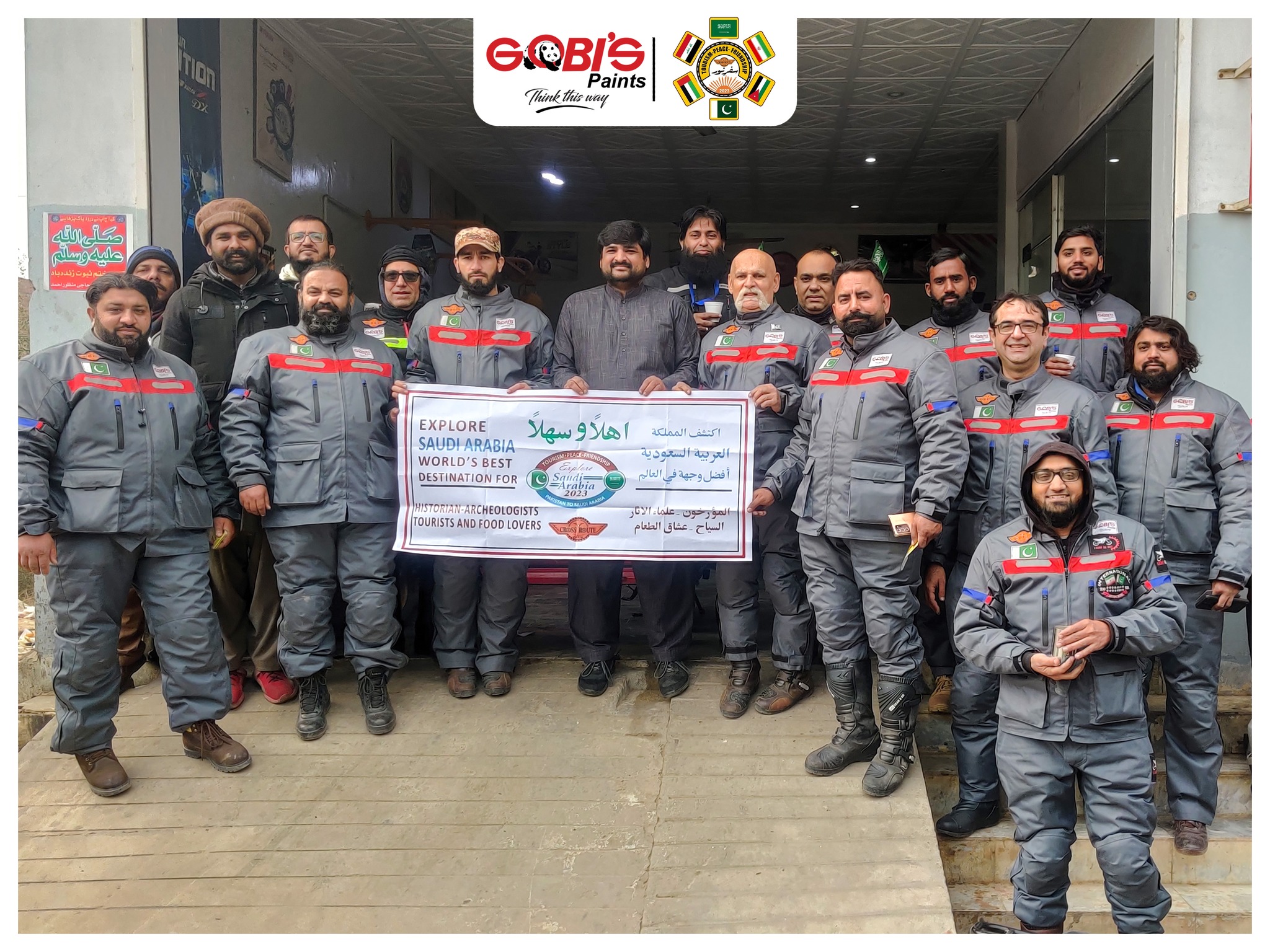 Gobi’s Paints is pleased to have sponsored and supported the journey of the biker group safr e noor, from Pakistan to Saudi Arabia