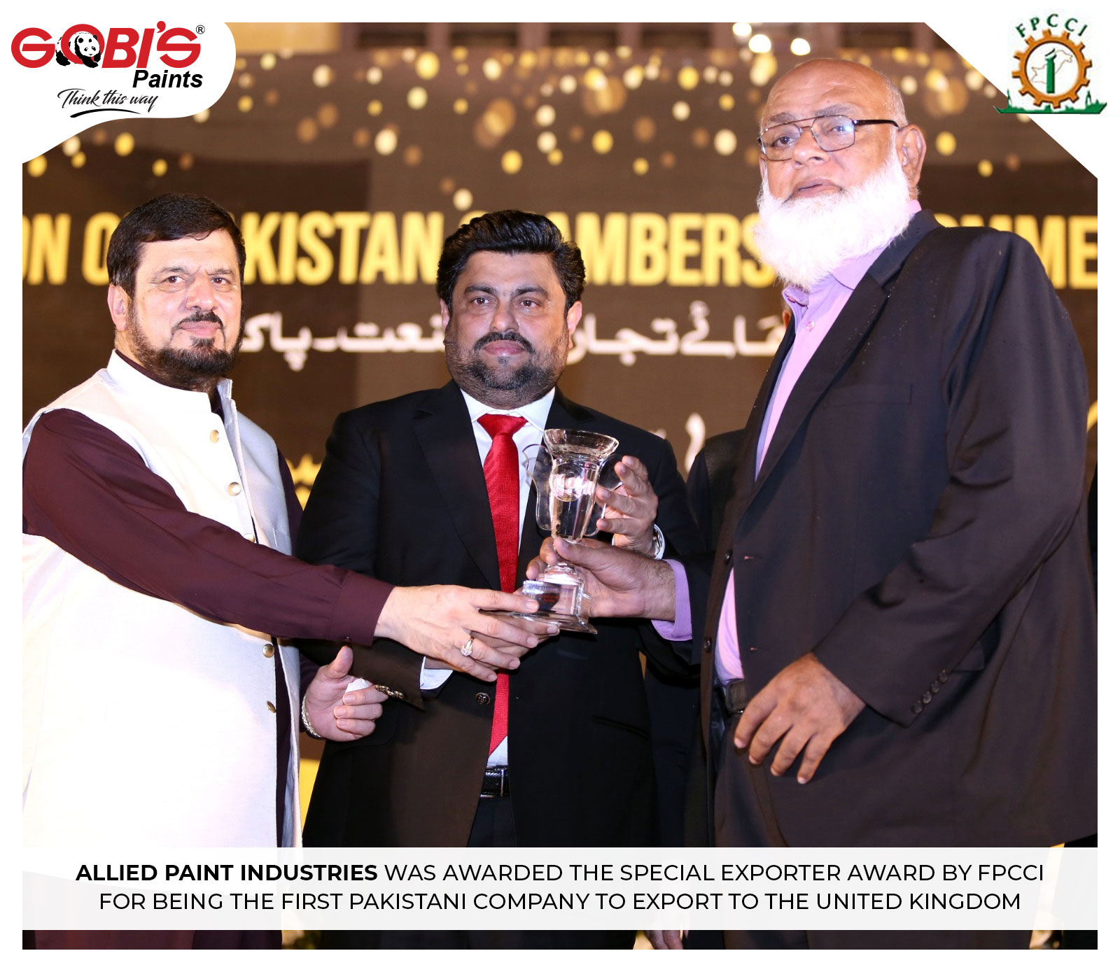 Allied Paint Industries is immensely humbled and honoured to have received The Federation of Pakistan Chamber of Commerce and Industry (FPCCI)