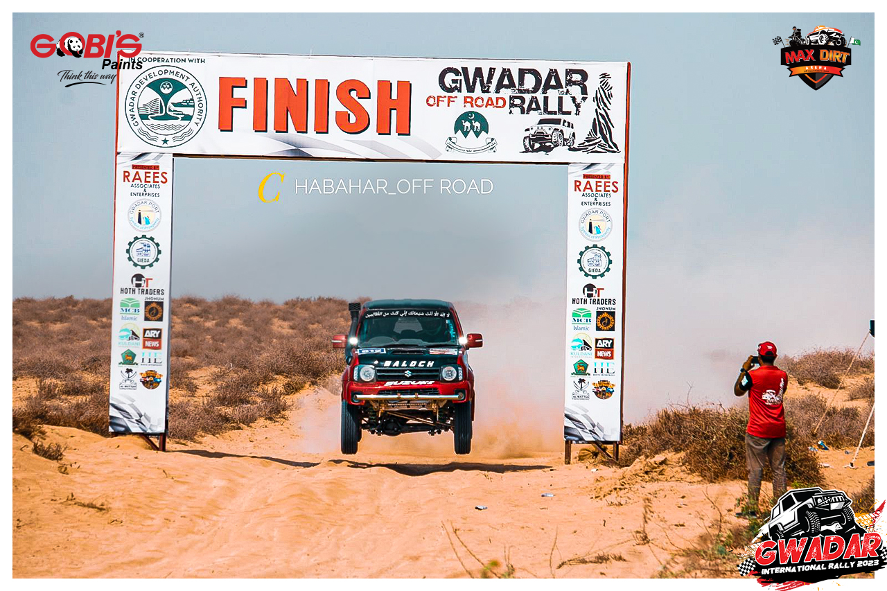 Team Max Dirt Racing and racing partner Gobi’s Paints achieved thrilling success at the Gwadar Rally